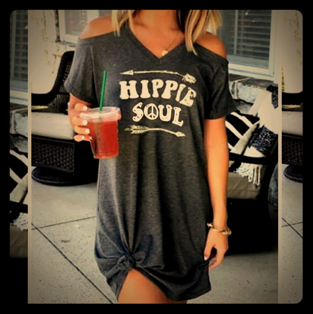 XXL Cold shoulder Hippi Shift dress